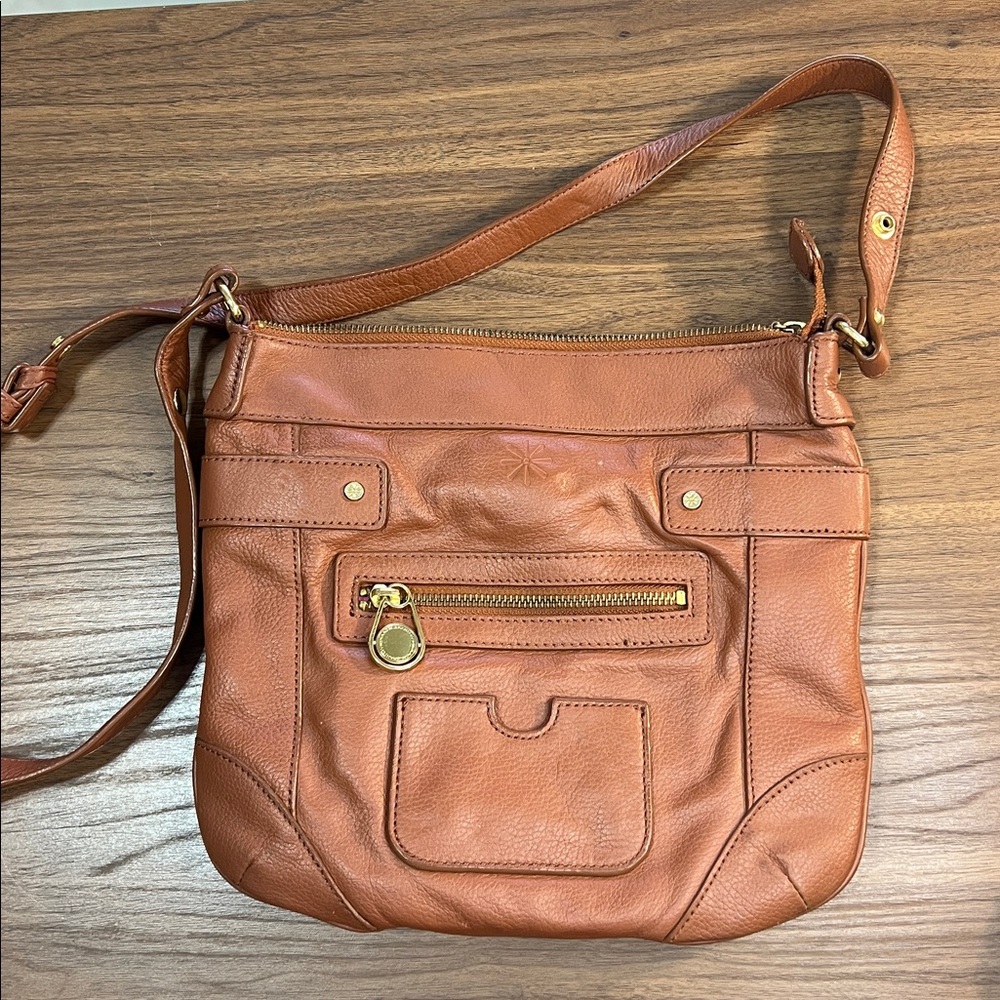 Isaac Mizrahi Live Saddle Brown Leather‎ Purse